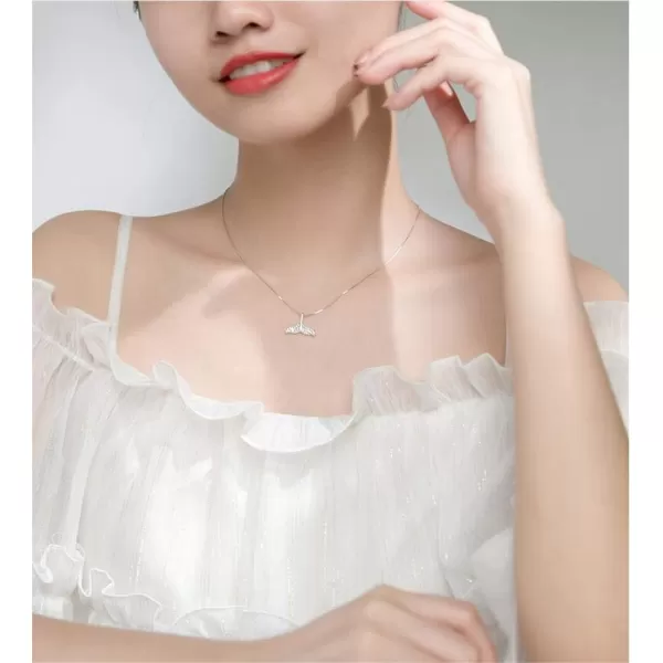 Crystal Mermaid Tail Sterling Silver Necklace for Women Girls Delicate CZ Fish Dolphin Whale Tail Pendant Choker Necklaces 18 Box Chain Fashion Jewelry Birthday Christmas Gifts for Best Friends MomCrystal Mermaid Tail Sterling Silver Necklace for Women Girls Delicate CZ Fish Dolphin Whale Tail Pendant Choker Necklaces 18 Box Chain Fashion Jewelry Birthday Christmas Gifts for Best Friends Mom