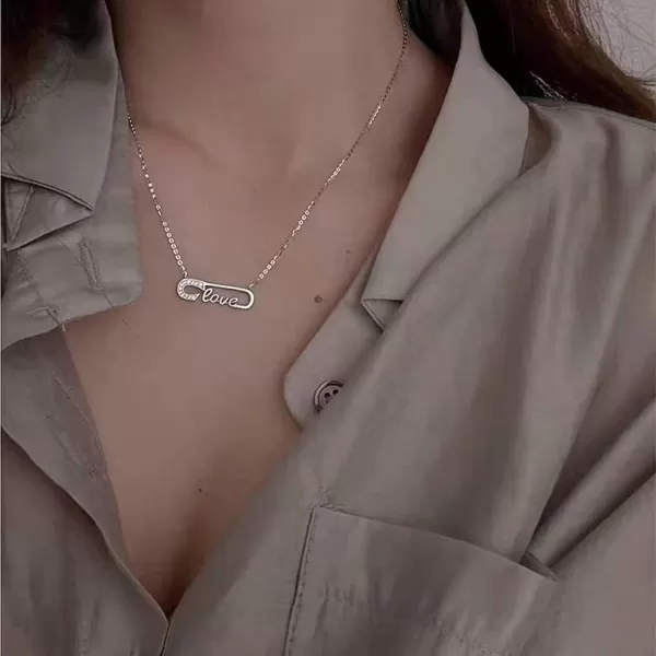 Crystal Paperclip Love Pendant Necklace for Women Girls Dainty CZ Letter Clip Charms Adjustable Choker Chain Fashion Anniversary Wedding Holiday Jewelry GiftCrystal Paperclip Love Pendant Necklace for Women Girls Dainty CZ Letter Clip Charms Adjustable Choker Chain Fashion Anniversary Wedding Holiday Jewelry Gift