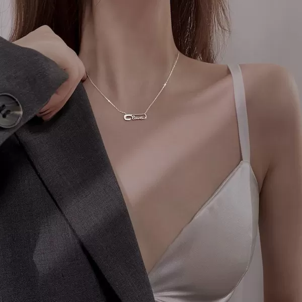 Crystal Paperclip Love Pendant Necklace for Women Girls Dainty CZ Letter Clip Charms Adjustable Choker Chain Fashion Anniversary Wedding Holiday Jewelry GiftCrystal Paperclip Love Pendant Necklace for Women Girls Dainty CZ Letter Clip Charms Adjustable Choker Chain Fashion Anniversary Wedding Holiday Jewelry Gift