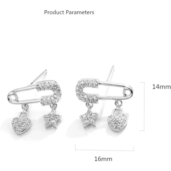 Crystal Safety Pin Sterling Silver Stud Earrings for Women Teen Girls Charms CZ Mini Cute Star Love Heart Drop Dangle Studs Tragus Luck Post Fashion Dainty Jewelry Christmas Valentines Gift SilverCrystal Safety Pin Sterling Silver Stud Earrings for Women Teen Girls Charms CZ Mini Cute Star Love Heart Drop Dangle Studs Tragus Luck Post Fashion Dainty Jewelry Christmas Valentines Gift Silver