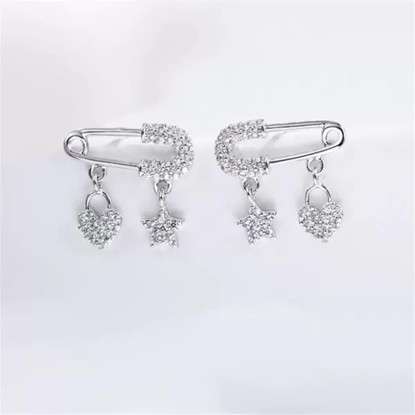 Crystal Safety Pin Sterling Silver Stud Earrings for Women Teen Girls Charms CZ Mini Cute Star Love Heart Drop Dangle Studs Tragus Luck Post Fashion Dainty Jewelry Christmas Valentines Gift SilverCrystal Safety Pin Sterling Silver Stud Earrings for Women Teen Girls Charms CZ Mini Cute Star Love Heart Drop Dangle Studs Tragus Luck Post Fashion Dainty Jewelry Christmas Valentines Gift Silver