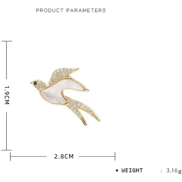 Crystal Swallow Bird Brooch Pin for Women Girls Fashion Gold Tone Imitation Shell Cute Animal Lapel Pin Scarf Clip Necktie Dress Accessories Dekoration Jewelry Dainty Gift for Daughter DadCrystal Swallow Bird Brooch Pin for Women Girls Fashion Gold Tone Imitation Shell Cute Animal Lapel Pin Scarf Clip Necktie Dress Accessories Dekoration Jewelry Dainty Gift for Daughter Dad