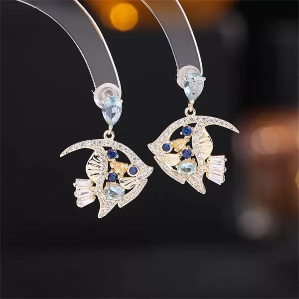 Crystal Tropical Fish Earrings for Women Girls 925 Sterling Silver Post Stud Blue CZ Animal Dangle Drop Earring Dainty Cute Ocean Sea Birthday Holiday Party Jewelry Gifts for Daughter Niece PetLoverCrystal Tropical Fish Earrings for Women Girls 925 Sterling Silver Post Stud Blue CZ Animal Dangle Drop Earring Dainty Cute Ocean Sea Birthday Holiday Party Jewelry Gifts for Daughter Niece PetLover