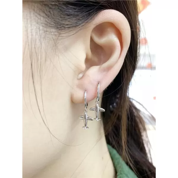 Cute Airplane Dangle Small Hoop Earrings for Women Girls 925 Sterling Silver with Charms Hypoallergenic Aircraft Plane Drop Huggie Hoops Cartilage Dainty Airline Jewelry Gifts SouvenirCute Airplane Dangle Small Hoop Earrings for Women Girls 925 Sterling Silver with Charms Hypoallergenic Aircraft Plane Drop Huggie Hoops Cartilage Dainty Airline Jewelry Gifts Souvenir