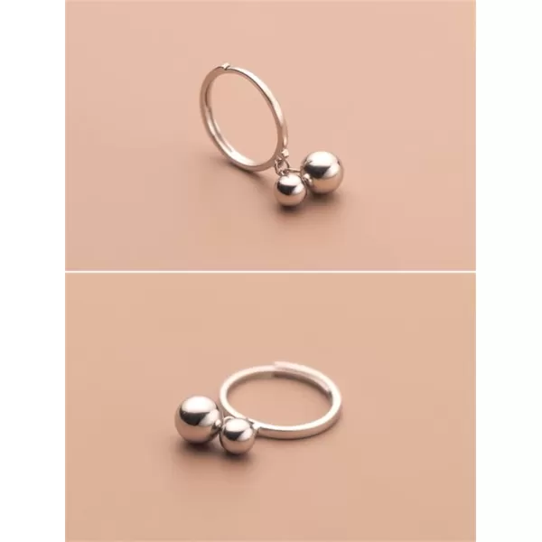 Cute Ball Bell 925 Sterling Silver Adjustable Open Ring for Women Girls Expandable Boho Geometric Round Statement Finger Rings Comfort Fit Dainty Charms Dangle Jewelry Christmas BFF GiftCute Ball Bell 925 Sterling Silver Adjustable Open Ring for Women Girls Expandable Boho Geometric Round Statement Finger Rings Comfort Fit Dainty Charms Dangle Jewelry Christmas BFF Gift