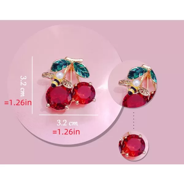 Cute Bee Cherry Rhinestone Brooch Pin for Women Girls Fashion Gold Tone Shell Pearl Red CZ Enameled Animal Fruit Brooches Lapel Pins Dainty Dress Accessories Jewelry for Hat Bag Suit TieCute Bee Cherry Rhinestone Brooch Pin for Women Girls Fashion Gold Tone Shell Pearl Red CZ Enameled Animal Fruit Brooches Lapel Pins Dainty Dress Accessories Jewelry for Hat Bag Suit Tie
