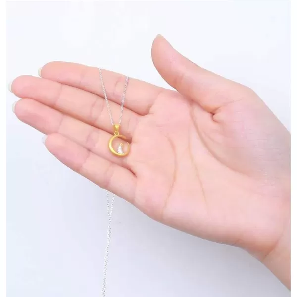Cute Bunny Rabbit On The Moon Pendant Necklace for Women Teen Girls S925 Sterling Silver Hypoallergenic Dainty Tiny Crescent Choker 18 Chain Collar Delicate Animal Jewelry Gifts Box for DaughterCute Bunny Rabbit On The Moon Pendant Necklace for Women Teen Girls S925 Sterling Silver Hypoallergenic Dainty Tiny Crescent Choker 18 Chain Collar Delicate Animal Jewelry Gifts Box for Daughter