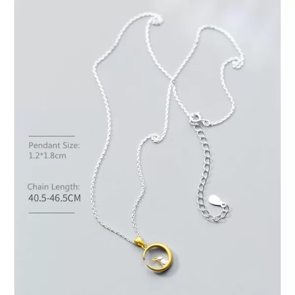 Cute Bunny Rabbit On The Moon Pendant Necklace for Women Teen Girls S925 Sterling Silver Hypoallergenic Dainty Tiny Crescent Choker 18 Chain Collar Delicate Animal Jewelry Gifts Box for DaughterCute Bunny Rabbit On The Moon Pendant Necklace for Women Teen Girls S925 Sterling Silver Hypoallergenic Dainty Tiny Crescent Choker 18 Chain Collar Delicate Animal Jewelry Gifts Box for Daughter
