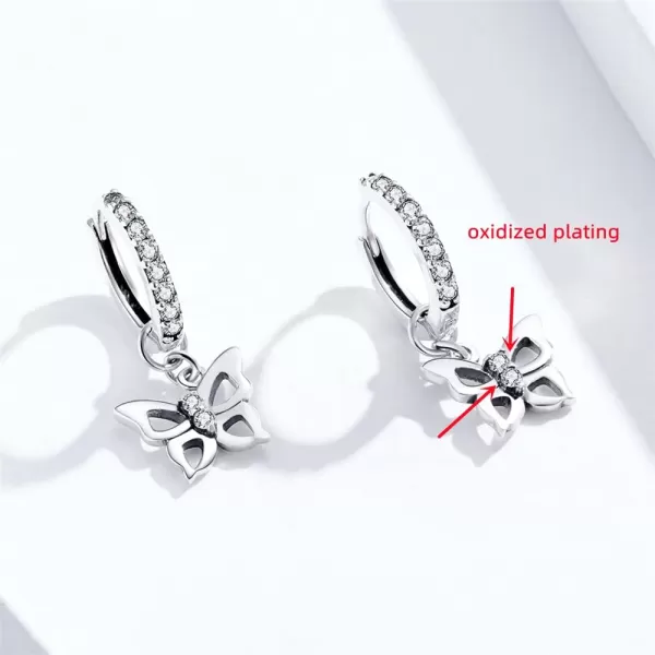 Cute CZ Butterfly Dangle Hoop Earrings for Women Teen Girls S925 Sterling Silver with Charms Huggie Hoops Crystal Drop Cartilage Filigree Jewelry Delicate Fashion Dainty Gift for DautherCute CZ Butterfly Dangle Hoop Earrings for Women Teen Girls S925 Sterling Silver with Charms Huggie Hoops Crystal Drop Cartilage Filigree Jewelry Delicate Fashion Dainty Gift for Dauther