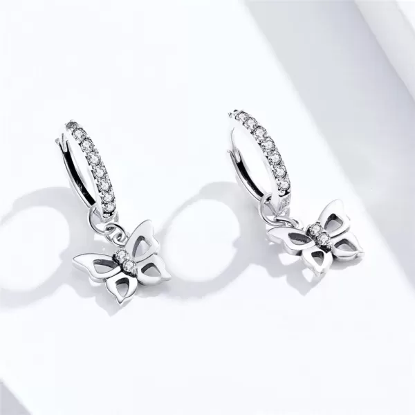 Cute CZ Butterfly Dangle Hoop Earrings for Women Teen Girls S925 Sterling Silver with Charms Huggie Hoops Crystal Drop Cartilage Filigree Jewelry Delicate Fashion Dainty Gift for DautherCute CZ Butterfly Dangle Hoop Earrings for Women Teen Girls S925 Sterling Silver with Charms Huggie Hoops Crystal Drop Cartilage Filigree Jewelry Delicate Fashion Dainty Gift for Dauther