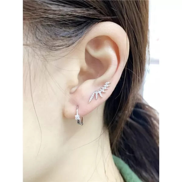 Cute CZ Clover Leaf Silver Small Hoop Earrings for Women Girls Hypoallergenic Mini Cubic Zirconia Cartilage Huggie Hoops Minimalist Dainty Jewelry Gifts 95mm InnerCute CZ Clover Leaf Silver Small Hoop Earrings for Women Girls Hypoallergenic Mini Cubic Zirconia Cartilage Huggie Hoops Minimalist Dainty Jewelry Gifts 95mm Inner