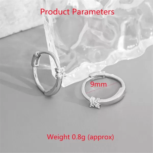 Cute CZ Clover Leaf Silver Small Hoop Earrings for Women Girls Hypoallergenic Mini Cubic Zirconia Cartilage Huggie Hoops Minimalist Dainty Jewelry Gifts 95mm InnerCute CZ Clover Leaf Silver Small Hoop Earrings for Women Girls Hypoallergenic Mini Cubic Zirconia Cartilage Huggie Hoops Minimalist Dainty Jewelry Gifts 95mm Inner