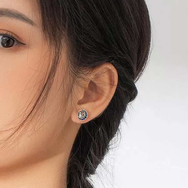 Cute Cat Moon Star Sterling Silver Stud Earrings for Women Teen Girls Blue Cubic Zirconia Hypoallergenic Huggie Sleeper Round Cartilage Tragus Post Christmas Holiday Gift for Daughter NieceCute Cat Moon Star Sterling Silver Stud Earrings for Women Teen Girls Blue Cubic Zirconia Hypoallergenic Huggie Sleeper Round Cartilage Tragus Post Christmas Holiday Gift for Daughter Niece