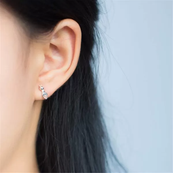 Cute Cat Small Stud Earrings for Women Teen Girls S925 Sterling Silver Hypoallergenic Polished Tiny Kitten Animal Jewelry Christmas Birthday Holiday Gift for Pet LoverCute Cat Small Stud Earrings for Women Teen Girls S925 Sterling Silver Hypoallergenic Polished Tiny Kitten Animal Jewelry Christmas Birthday Holiday Gift for Pet Lover