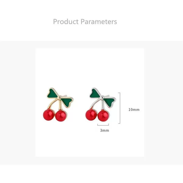 Cute Cherry Fruit 925 Sterling Silver Small Stud Earrings Hypoallergenic for Women Girls Dainty Red Balls Enamel Green Leaf Studs Cartilage Tragus Post Delicate Holiday Y2K JewelryCute Cherry Fruit 925 Sterling Silver Small Stud Earrings Hypoallergenic for Women Girls Dainty Red Balls Enamel Green Leaf Studs Cartilage Tragus Post Delicate Holiday Y2K Jewelry