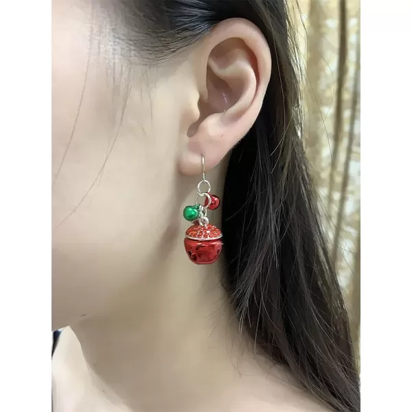 Cute Christmas Jingle Bell Dangle Drop Earrings for Women Girls Colorful Charms Red Ball Tinkle Bells Fish Hook Dangling Ornament Chain Hypoallergenic Festival Xmas Party BFF Jewelry Gifts forCute Christmas Jingle Bell Dangle Drop Earrings for Women Girls Colorful Charms Red Ball Tinkle Bells Fish Hook Dangling Ornament Chain Hypoallergenic Festival Xmas Party BFF Jewelry Gifts for