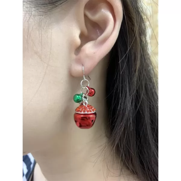 Cute Christmas Jingle Bell Dangle Drop Earrings for Women Girls Colorful Charms Red Ball Tinkle Bells Fish Hook Dangling Ornament Chain Hypoallergenic Festival Xmas Party BFF Jewelry Gifts forCute Christmas Jingle Bell Dangle Drop Earrings for Women Girls Colorful Charms Red Ball Tinkle Bells Fish Hook Dangling Ornament Chain Hypoallergenic Festival Xmas Party BFF Jewelry Gifts for