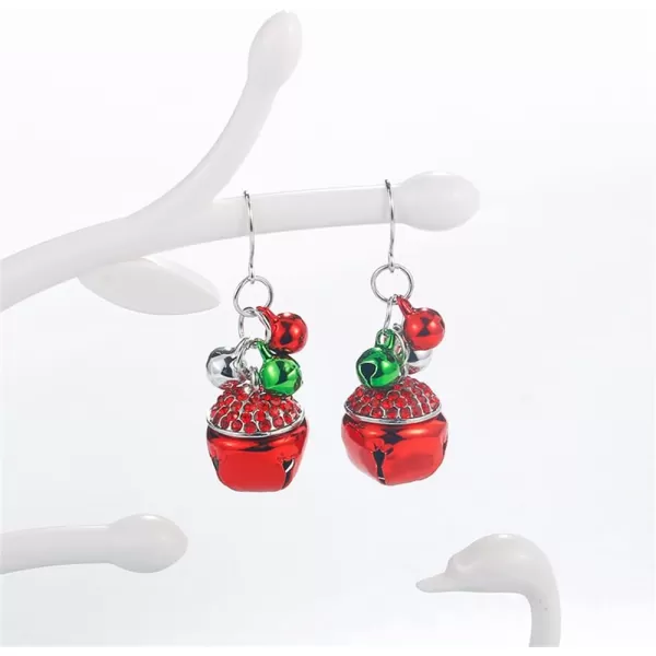 Cute Christmas Jingle Bell Dangle Drop Earrings for Women Girls Colorful Charms Red Ball Tinkle Bells Fish Hook Dangling Ornament Chain Hypoallergenic Festival Xmas Party BFF Jewelry Gifts forCute Christmas Jingle Bell Dangle Drop Earrings for Women Girls Colorful Charms Red Ball Tinkle Bells Fish Hook Dangling Ornament Chain Hypoallergenic Festival Xmas Party BFF Jewelry Gifts for