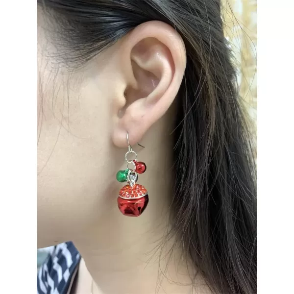 Cute Christmas Jingle Bell Dangle Drop Earrings for Women Girls Colorful Charms Red Ball Tinkle Bells Fish Hook Dangling Ornament Chain Hypoallergenic Festival Xmas Party BFF Jewelry Gifts forCute Christmas Jingle Bell Dangle Drop Earrings for Women Girls Colorful Charms Red Ball Tinkle Bells Fish Hook Dangling Ornament Chain Hypoallergenic Festival Xmas Party BFF Jewelry Gifts for