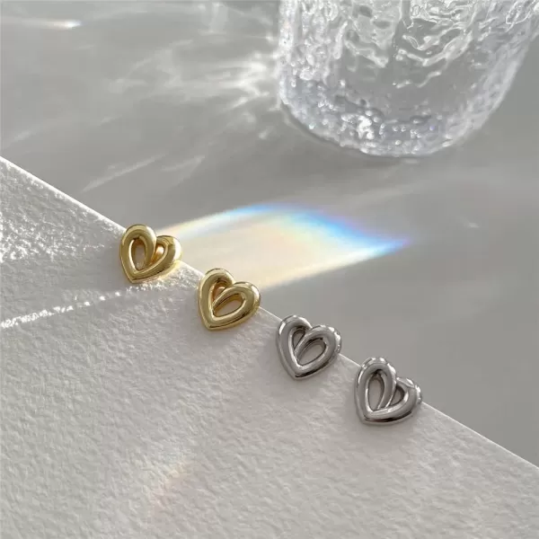 Cute Cookies Love Heart Earrings for Women Girls 925 Sterling Silver Chunky Small Hearted Stud Cartilage Hypoallergenic Dainty Birthday Valentine Wedding Jewelry Gifts Polished SilverCute Cookies Love Heart Earrings for Women Girls 925 Sterling Silver Chunky Small Hearted Stud Cartilage Hypoallergenic Dainty Birthday Valentine Wedding Jewelry Gifts Polished Silver