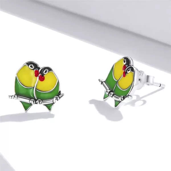 Cute Couple Bird Stud Earrings for Women Girls 925 Sterling Silver Tiny Small Animal Pet Enamel Yellow Green Feather Hummingbirds Branch Cartilage Tragus Post Nickel Free Piercing Ear Jewelry DaintyCute Couple Bird Stud Earrings for Women Girls 925 Sterling Silver Tiny Small Animal Pet Enamel Yellow Green Feather Hummingbirds Branch Cartilage Tragus Post Nickel Free Piercing Ear Jewelry Dainty