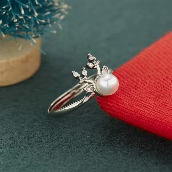 Cute Deer Ring for Women Teen Girls Adjustable Expandable CZ Imitation Pearl Reindeer Animal Statement Open Wrap Rings Comfort Fit Nickle Free Birthday Christmas New Year Jewelry Gifts Crystal AntlerCute Deer Ring for Women Teen Girls Adjustable Expandable CZ Imitation Pearl Reindeer Animal Statement Open Wrap Rings Comfort Fit Nickle Free Birthday Christmas New Year Jewelry Gifts Crystal Antler
