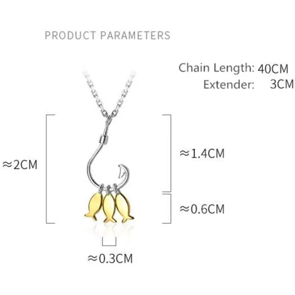 Cute Fish Hook Necklace for Women Teen Girls Men 925 Sterling Silver Gold Plated Two Tone Tiny 3 Fishes Fishing Pendant Choker Necklace Charm Tassel Chain Hawaian Boho Dainty Personalized JewelryCute Fish Hook Necklace for Women Teen Girls Men 925 Sterling Silver Gold Plated Two Tone Tiny 3 Fishes Fishing Pendant Choker Necklace Charm Tassel Chain Hawaian Boho Dainty Personalized Jewelry
