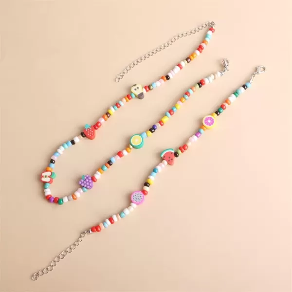 Cute Fruit Bead Seeds Jewelry Set Necklace Bracelet for Women Girls Sweet Colorful Ball Beads Chain Boho Adjustable Handmade Sets Birthday Summer Beach Trip Vacation Y2K JewelryCute Fruit Bead Seeds Jewelry Set Necklace Bracelet for Women Girls Sweet Colorful Ball Beads Chain Boho Adjustable Handmade Sets Birthday Summer Beach Trip Vacation Y2K Jewelry