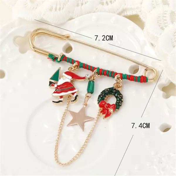 Cute Gold Christmas Brooch Pin for Women Girls Rhinestone Enameled Green Red Santa Claus Star Flower Wreath Tassel Chain Drop Dangle Lapel Pins Sweater Shawl Dress Accessories Xmas Jewelry GiftCute Gold Christmas Brooch Pin for Women Girls Rhinestone Enameled Green Red Santa Claus Star Flower Wreath Tassel Chain Drop Dangle Lapel Pins Sweater Shawl Dress Accessories Xmas Jewelry Gift