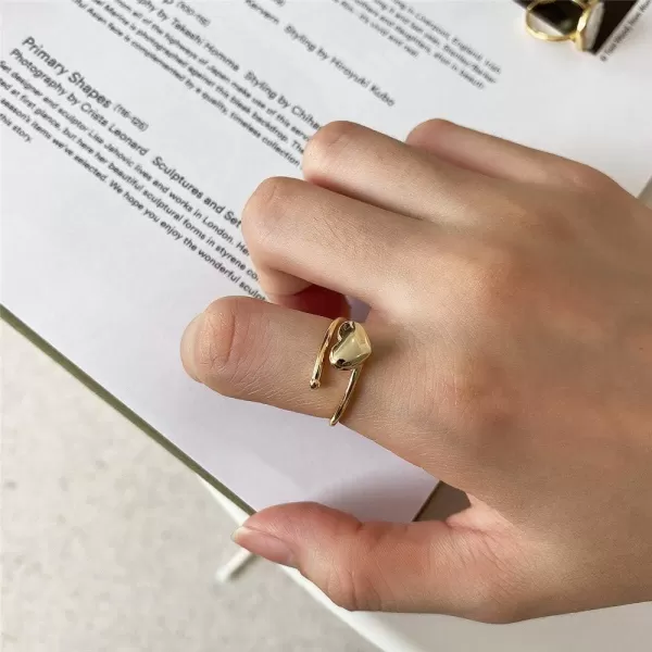 Cute Gold Heart Open Wrap S925 Sterling Silver Stacking Ring for Women Girls Dainty Engagement Promise Love Expandable Band Finger Statement Enternity Rings Adjustable Comfort Fit Minimalist JewelryCute Gold Heart Open Wrap S925 Sterling Silver Stacking Ring for Women Girls Dainty Engagement Promise Love Expandable Band Finger Statement Enternity Rings Adjustable Comfort Fit Minimalist Jewelry