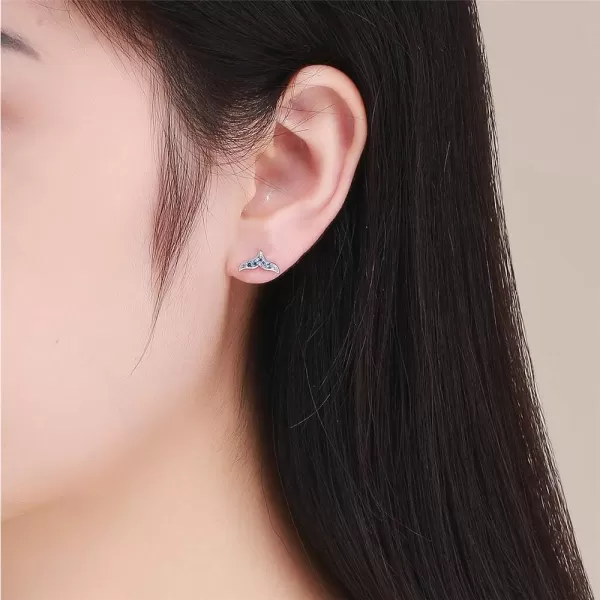 Cute Mermaid Tail CZ Stud Earrings for Women Teen Girls S925 Sterling Silver Bule Cubic Zirconia Crystal Fish Whale Tail Hypoallergenic Tragus Post Pin Dainty Earrings Jewelry Gift for DaughterCute Mermaid Tail CZ Stud Earrings for Women Teen Girls S925 Sterling Silver Bule Cubic Zirconia Crystal Fish Whale Tail Hypoallergenic Tragus Post Pin Dainty Earrings Jewelry Gift for Daughter
