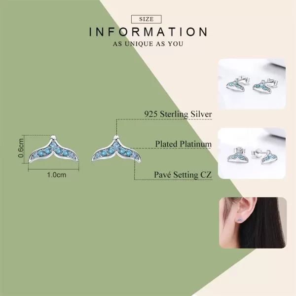 Cute Mermaid Tail CZ Stud Earrings for Women Teen Girls S925 Sterling Silver Bule Cubic Zirconia Crystal Fish Whale Tail Hypoallergenic Tragus Post Pin Dainty Earrings Jewelry Gift for DaughterCute Mermaid Tail CZ Stud Earrings for Women Teen Girls S925 Sterling Silver Bule Cubic Zirconia Crystal Fish Whale Tail Hypoallergenic Tragus Post Pin Dainty Earrings Jewelry Gift for Daughter