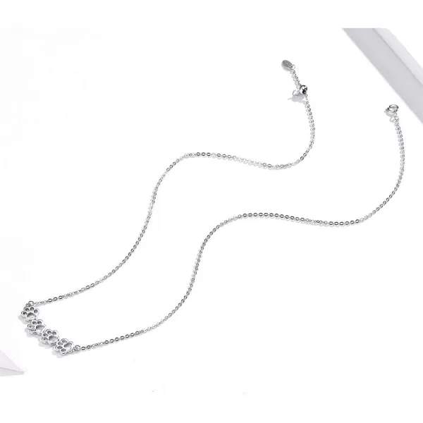 Cute Paw Necklace for Women Girls Sterling Silver 18K White Gold Plated Puppy Dog Cat Kitten 4 Paw Print Pendant Choker Necklace Adjustable Chain 18 Pet Keepsake Minimalist Jewelry Gift BoxCute Paw Necklace for Women Girls Sterling Silver 18K White Gold Plated Puppy Dog Cat Kitten 4 Paw Print Pendant Choker Necklace Adjustable Chain 18 Pet Keepsake Minimalist Jewelry Gift Box