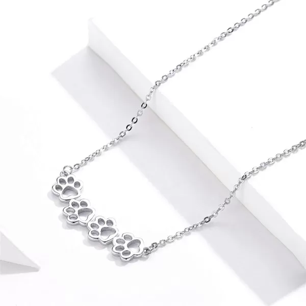 Cute Paw Necklace for Women Girls Sterling Silver 18K White Gold Plated Puppy Dog Cat Kitten 4 Paw Print Pendant Choker Necklace Adjustable Chain 18 Pet Keepsake Minimalist Jewelry Gift BoxCute Paw Necklace for Women Girls Sterling Silver 18K White Gold Plated Puppy Dog Cat Kitten 4 Paw Print Pendant Choker Necklace Adjustable Chain 18 Pet Keepsake Minimalist Jewelry Gift Box