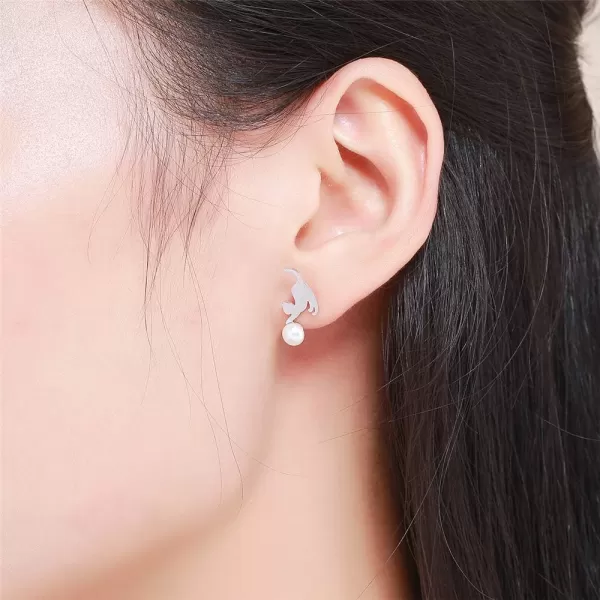 Cute Pearl Cat Small Stud Earrings for Women Girls S925 Sterling Silver Dainty Animal Kitty Play Ball Unique Tragus Post Pin Earring Funny Gifts for Best Friends Dauther SisterCute Pearl Cat Small Stud Earrings for Women Girls S925 Sterling Silver Dainty Animal Kitty Play Ball Unique Tragus Post Pin Earring Funny Gifts for Best Friends Dauther Sister