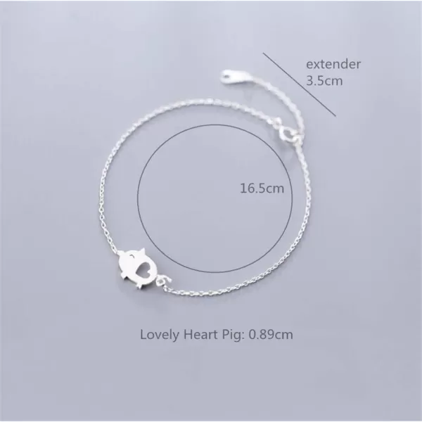 Cute Pig Bracelet for Women Girls Sterling Silver Delicate Matte Porket Hollow Love Heart Charm Link Bracelets Anklets for Pet Lover Animal Keepsake Jewelry Birthday Christmas Gifts for Daughter Niece 8 inchCute Pig Bracelet for Women Girls Sterling Silver Delicate Matte Porket Hollow Love Heart Charm Link Bracelets Anklets for Pet Lover Animal Keepsake Jewelry Birthday Christmas Gifts for Daughter Niece 8 inch