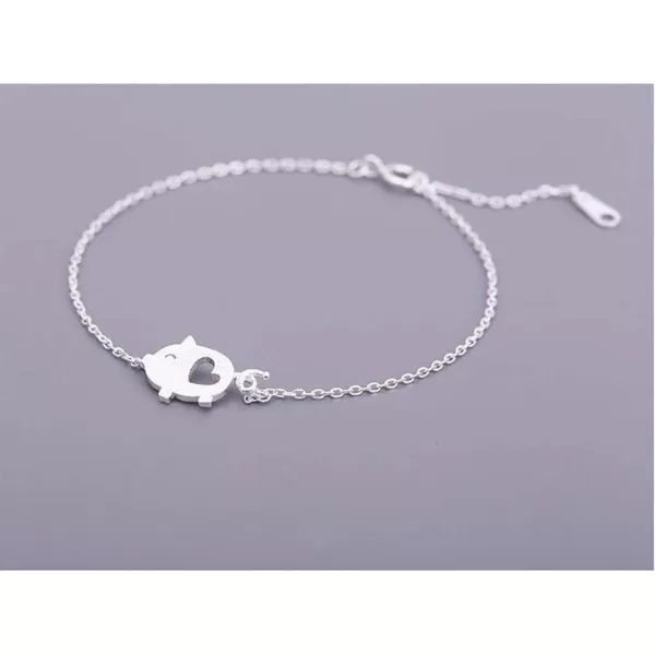 Cute Pig Bracelet for Women Girls Sterling Silver Delicate Matte Porket Hollow Love Heart Charm Link Bracelets Anklets for Pet Lover Animal Keepsake Jewelry Birthday Christmas Gifts for Daughter Niece 8 inchCute Pig Bracelet for Women Girls Sterling Silver Delicate Matte Porket Hollow Love Heart Charm Link Bracelets Anklets for Pet Lover Animal Keepsake Jewelry Birthday Christmas Gifts for Daughter Niece 8 inch