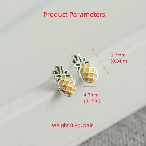Cute Pineapple Fruits Earrings 925 Sterling Silver Small Stud Earring for Women Girls Yellow Green Enamel Ananas Cartilage Tragus Post Hypoallergenic Dainty Jewelry Gifts for Daughter NieceCute Pineapple Fruits Earrings 925 Sterling Silver Small Stud Earring for Women Girls Yellow Green Enamel Ananas Cartilage Tragus Post Hypoallergenic Dainty Jewelry Gifts for Daughter Niece