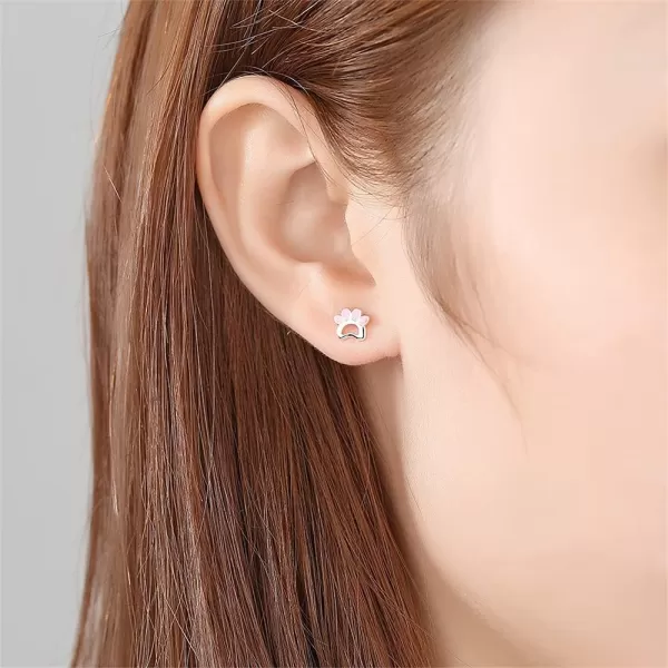 Cute Pink Paw Earrings for Women Girls 925 Sterling Silver Hypoallergenic Tiny Small Animal Kitten Cat Puppy Dog Foot Print Cartilage Tragus Post Piercing Ear Jewelry Gifts for Pet LoverCute Pink Paw Earrings for Women Girls 925 Sterling Silver Hypoallergenic Tiny Small Animal Kitten Cat Puppy Dog Foot Print Cartilage Tragus Post Piercing Ear Jewelry Gifts for Pet Lover