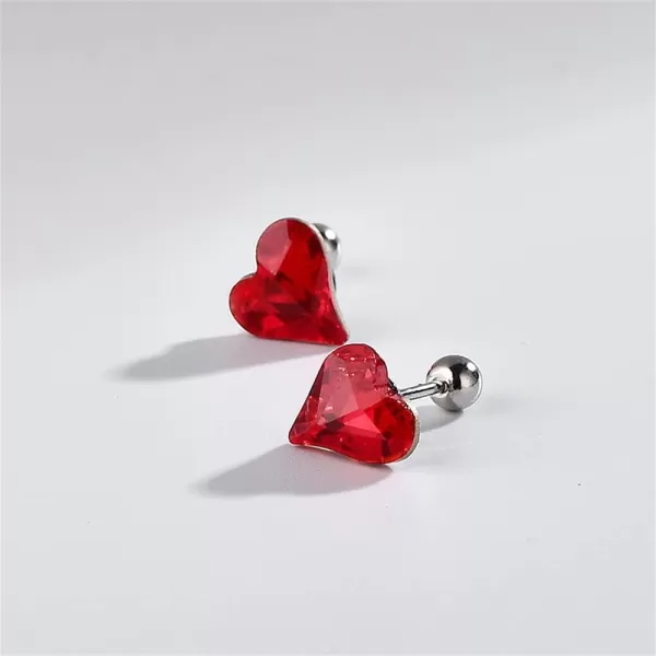 Cute Red Heart Stud Sterling Silver Small Cartilage Earrings for Women Girls Lovely 20g Barbell Ball Scewback Tragus Hypoallergenic Wedding Valentine Christmas Jewelry Gifts for HerCute Red Heart Stud Sterling Silver Small Cartilage Earrings for Women Girls Lovely 20g Barbell Ball Scewback Tragus Hypoallergenic Wedding Valentine Christmas Jewelry Gifts for Her