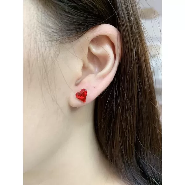 Cute Red Heart Stud Sterling Silver Small Cartilage Earrings for Women Girls Lovely 20g Barbell Ball Scewback Tragus Hypoallergenic Wedding Valentine Christmas Jewelry Gifts for HerCute Red Heart Stud Sterling Silver Small Cartilage Earrings for Women Girls Lovely 20g Barbell Ball Scewback Tragus Hypoallergenic Wedding Valentine Christmas Jewelry Gifts for Her