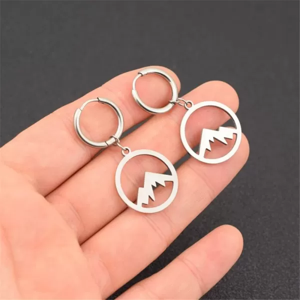 Cute Round Mountain Dangle Hoop Earrings for Women Girls Stainless Steel Hypoallergenic Lightweight Circle Charms Drop Small Hoops Huggie Boho Artistic Jewelry Unisex Gifts Road Trip Outdoor EnthusiastCute Round Mountain Dangle Hoop Earrings for Women Girls Stainless Steel Hypoallergenic Lightweight Circle Charms Drop Small Hoops Huggie Boho Artistic Jewelry Unisex Gifts Road Trip Outdoor Enthusiast
