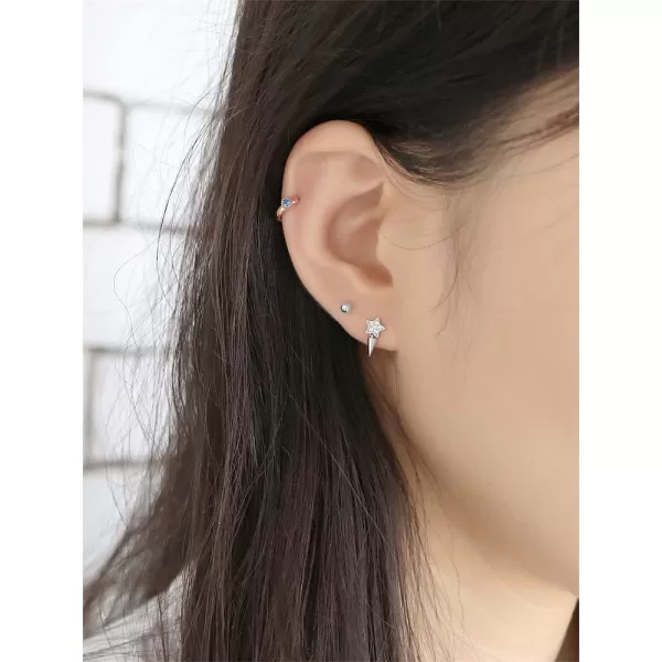 Cute Star Spike Earrings 925 Sterling Silver Tiny Small Crystal Stud Cartilage Earring Mini Charms Drop Dangle Hypoallergenic Piercing Jewelry Dainty Christmas Birthday Jewelry GiftsCute Star Spike Earrings 925 Sterling Silver Tiny Small Crystal Stud Cartilage Earring Mini Charms Drop Dangle Hypoallergenic Piercing Jewelry Dainty Christmas Birthday Jewelry Gifts