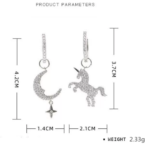 Cute Unicorn Crescent Moon Drop Dangle Small Hoop Earrings for Women Teen Girls Hypoallergenic Asymmetrical CZ Crystal Cartilage Huggie Hoops Jewelry Delicate Birthday Gifts for DaughterCute Unicorn Crescent Moon Drop Dangle Small Hoop Earrings for Women Teen Girls Hypoallergenic Asymmetrical CZ Crystal Cartilage Huggie Hoops Jewelry Delicate Birthday Gifts for Daughter