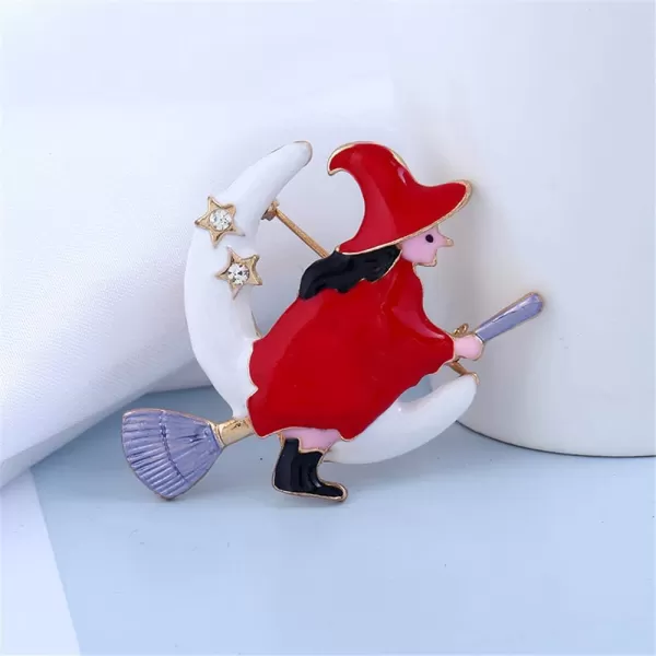 Cute Witch Hat Brooch for Women Girls Fashion Rhinestone Halloween Christmas Decoration Enameled Crescent Moon Brooches Lapel Pin Dress Accessories Decor Delicate Jewelry Gifts for DaughterCute Witch Hat Brooch for Women Girls Fashion Rhinestone Halloween Christmas Decoration Enameled Crescent Moon Brooches Lapel Pin Dress Accessories Decor Delicate Jewelry Gifts for Daughter