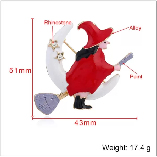 Cute Witch Hat Brooch for Women Girls Fashion Rhinestone Halloween Christmas Decoration Enameled Crescent Moon Brooches Lapel Pin Dress Accessories Decor Delicate Jewelry Gifts for DaughterCute Witch Hat Brooch for Women Girls Fashion Rhinestone Halloween Christmas Decoration Enameled Crescent Moon Brooches Lapel Pin Dress Accessories Decor Delicate Jewelry Gifts for Daughter