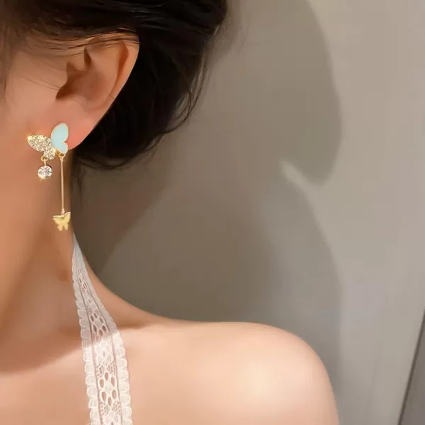Dainty CZ Butterfly Threader Dangle Stud Earrings for Women Girls Gold Plated Cubic Zirconia Enameled Charms Drop Dangling Hypoallergenic Lucky Wedding Birthday Christmas Valentine Jewelry GiftsDainty CZ Butterfly Threader Dangle Stud Earrings for Women Girls Gold Plated Cubic Zirconia Enameled Charms Drop Dangling Hypoallergenic Lucky Wedding Birthday Christmas Valentine Jewelry Gifts