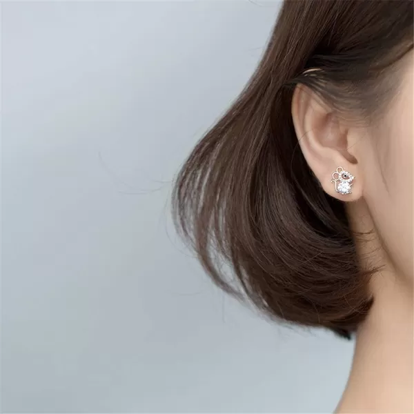 Dainty CZ Cute Animals Small Stud Earrings for Women Girls S925 Sterling Silver Cubic Zirconia Delicate Tiny Studs Earring Hypoallergenic Birthday Jewelry Crystal MouseDainty CZ Cute Animals Small Stud Earrings for Women Girls S925 Sterling Silver Cubic Zirconia Delicate Tiny Studs Earring Hypoallergenic Birthday Jewelry Crystal Mouse