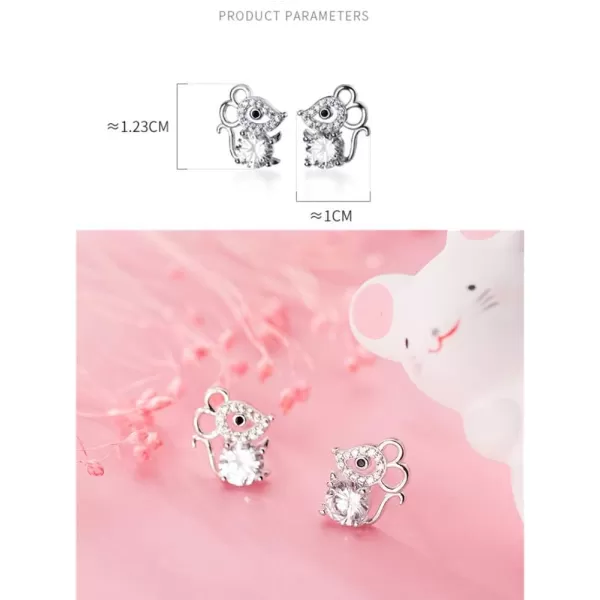 Dainty CZ Cute Animals Small Stud Earrings for Women Girls S925 Sterling Silver Cubic Zirconia Delicate Tiny Studs Earring Hypoallergenic Birthday Jewelry Crystal MouseDainty CZ Cute Animals Small Stud Earrings for Women Girls S925 Sterling Silver Cubic Zirconia Delicate Tiny Studs Earring Hypoallergenic Birthday Jewelry Crystal Mouse