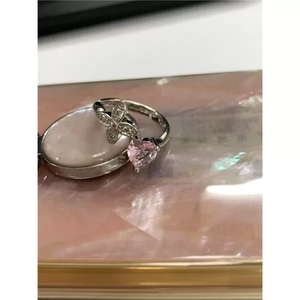 Dainty CZ Heart Flower Wedding Ring for Women Girls 925 Silver Plated Expandable Adjustable Pink Diamond Open Wrap Finger Rings Comfort Fit Elegant Engagement Valentine Anniversary Jewelry GiftDainty CZ Heart Flower Wedding Ring for Women Girls 925 Silver Plated Expandable Adjustable Pink Diamond Open Wrap Finger Rings Comfort Fit Elegant Engagement Valentine Anniversary Jewelry Gift